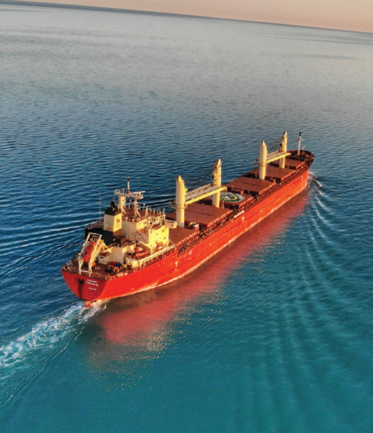 Barge anchor handling at sea